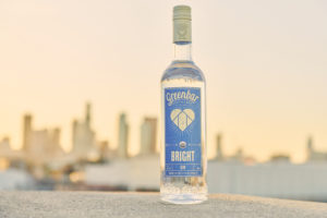 Greenbar gin against Los Angeles city skyline