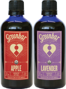 Greenbar bitters bottles with no background